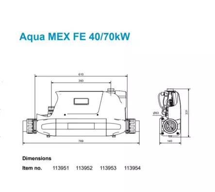 Aqua MEX täysvarustettu lämmönvaihdin - Vesilämmönvaihtimet - 113951 - 2