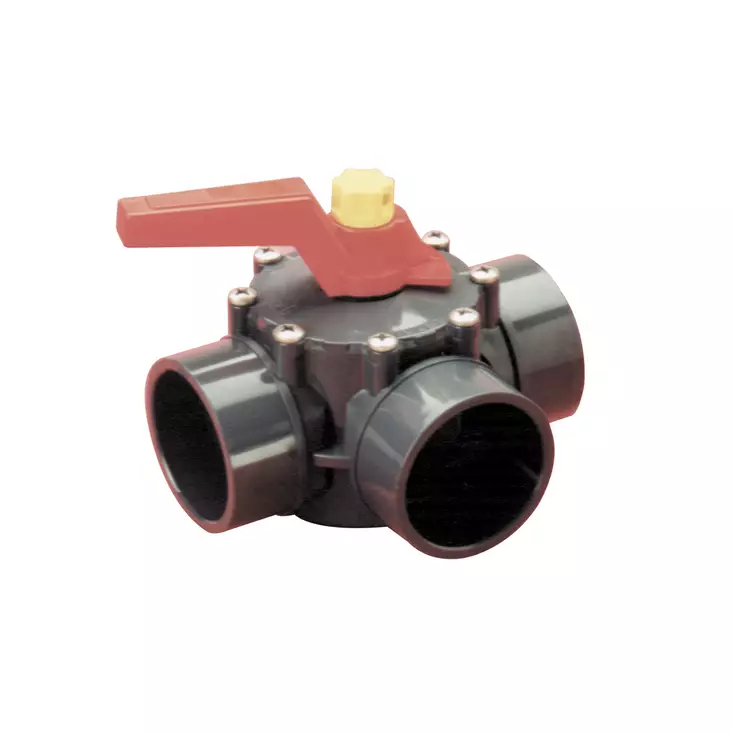 Kolmitieventtiili d 50 mm - PVC-osat - 71633 - 1