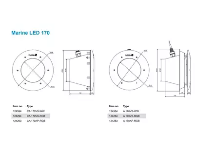 Pahlen Valaisin Marine LED 170VS-RGB - Uima-altaan valaisimet - 124294 - 2